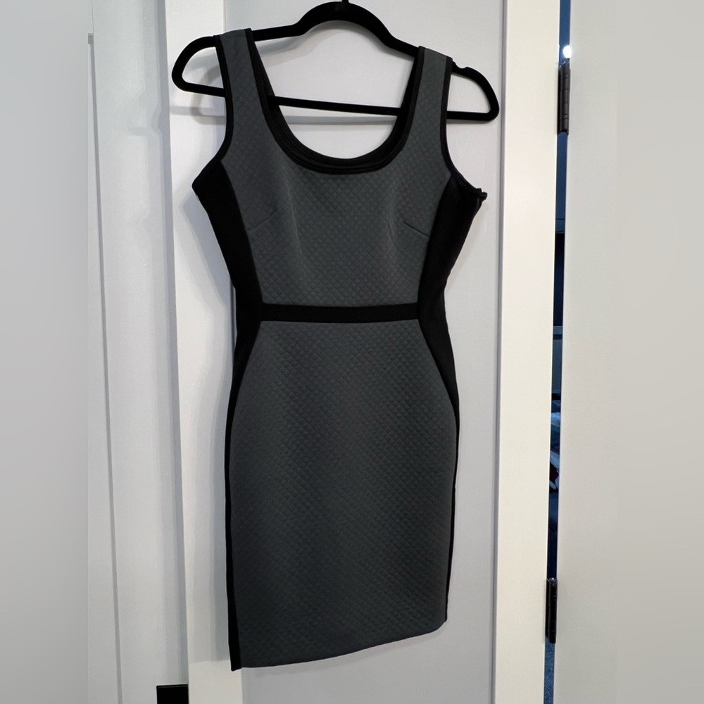 Banana Republic Black/Grey Quilted Dress